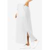 Woman Within Plus Size Sport Knit Side-Slit Skirt(White)