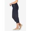 Woman Within Plus Size Stretch Built-in Slimming Panel Capri Jeans(Black Denim)