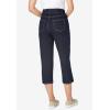 Woman Within Plus Size Stretch Built-in Slimming Panel Capri Jeans(Light Wash Sanded)