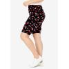 Woman Within Plus Size Stretch Cotton Bike Short(Black Tossed Hearts)