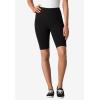 Woman Within Plus Size Stretch Cotton Bike Short(Black Watercolor Flowers)