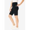 Woman Within Plus Size Stretch Cotton Pocket Bike Short(Chocolate)