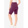 Woman Within Plus Size Stretch Cotton Pocket Bike Short(Deep Claret)
