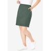 Woman Within Plus Size Stretch Cotton Skort(Pine)