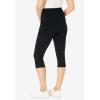 Woman Within Plus Size Stretch-Cotton Knit Pull-On Pocket Capri Leggings(Navy Coral Multi Floral)