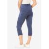 Woman Within Plus Size Stretch-Cotton Knit Pull-On Pocket Capri Leggings(Stone Wash)