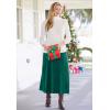 Woman Within Plus Size Velour A-Line Skirt(Emerald Green)