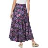 Woman Within Plus Size Wide Elastic Waist Skirt – 2X, Black Violet Lace