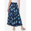 Woman Within Plus Size Wide Elastic Waist Skirt(Navy Ditsy Floral)