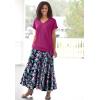 Woman Within Plus Size Wide Elastic Waist Skirt(Navy Ditsy Floral)