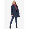 Woman Within Plus Size Wool-Blend Classic A-Line Coat(Black Plaid)