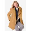 Woman Within Plus Size Wool-Blend Double-Breasted Peacoat(Emerald Green)