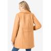 Woman Within Plus Size Wool-Blend Double-Breasted Peacoat(Emerald Green)
