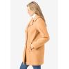 Woman Within Plus Size Wool-Blend Double-Breasted Peacoat(Emerald Green)