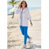 Woman Within Plus Size Zip Front Hoodie Jacket Long Oversized Fleece Jacket(Navy)
