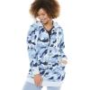 Woman Within Plus Size Zip Front Hoodie Jacket Long Oversized Fleece Jacket(Plum Purple)