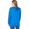 Woman Within Plus Size Zip Front Hoodie Jacket Long Oversized Fleece Jacket(Waterfall)