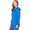 Woman Within Plus Size Zip Front Hoodie Jacket Long Oversized Fleece Jacket(Waterfall)