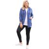 Woman Within Plus Size Zip Front Hoodie Jacket Long Oversized Fleece Jacket(Waterfall)