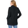 Woman Within Plus Size Zip-Front Microfleece Jacket Long Oversized Fleece(Black)