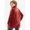 Woman Within Plus Size Zip-Front Microfleece Jacket Long Oversized Fleece(Evening Blue Marled)