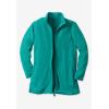 Woman Within Plus Size Zip-Front Microfleece Jacket Long Oversized Fleece(Navy)