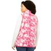 Woman Within Plus Size Zip-Front Microfleece Vest Long Fleece Vest(Black White Dot)