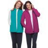 Woman Within Plus Size Zip-Front Microfleece Vest Long Fleece Vest(Navy)