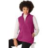 Woman Within Plus Size Zip-Front Microfleece Vest Long Fleece Vest(Navy)
