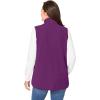 Woman Within Plus Size Zip-Front Microfleece Vest Long Fleece Vest(Plum Purple)