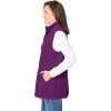 Woman Within Plus Size Zip-Front Microfleece Vest Long Fleece Vest(Plum Purple)