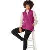 Woman Within Plus Size Zip-Front Microfleece Vest Long Fleece Vest(Raspberry Sorbet)