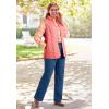 Woman Within Plus Size Zip-Front Quilted Vest Long Lightweight Gilet(Black)