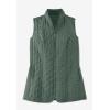 Woman Within Plus Size Zip-Front Quilted Vest Long Lightweight Gilet(Chocolate)