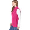 Woman Within Plus Size Zip-Front Quilted Vest Long Lightweight Gilet(Raspberry Sorbet)