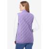 Woman Within Plus Size Zip-Front Quilted Vest Long Lightweight Gilet(Soft Iris)