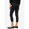 ellos Plus Size Cotton Spandex Capri Length Leggings(Black)