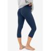 ellos Plus Size Cotton Spandex Capri Length Leggings(Black White Camouflage)