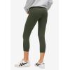 ellos Plus Size Cotton Spandex Capri Length Leggings(Deep Olive)