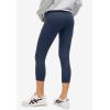 ellos Plus Size Cotton Spandex Capri Length Leggings(Navy)