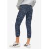 ellos Plus Size Cotton Spandex Capri Length Leggings(Navy White Print)