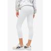 ellos Plus Size Cotton Spandex Capri Length Leggings(White)