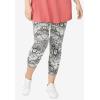 ellos Plus Size Cotton Spandex Capri Length Leggings(White)