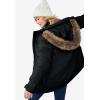 ellos Plus Size Faux Fur Trim Parka(Black)