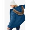 ellos Plus Size Faux Fur Trim Parka(Marine Blue)