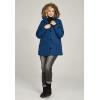 ellos Plus Size Faux Fur Trim Parka(Marine Blue)