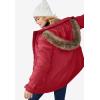 ellos Plus Size Faux Fur Trim Parka(Rich Red)