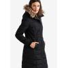 ellos Plus Size Faux Fur Trim Puffer(Black)