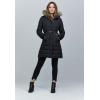 ellos Plus Size Faux Fur Trim Puffer(Dark Slate)