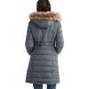 ellos Plus Size Faux Fur Trim Puffer(Midnight Berry)